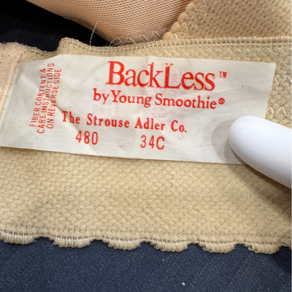 Vintage Cream Floral Lace Bustier Lingerie ~ Backless by Young Smoothie 34C - Picture 3 of 5